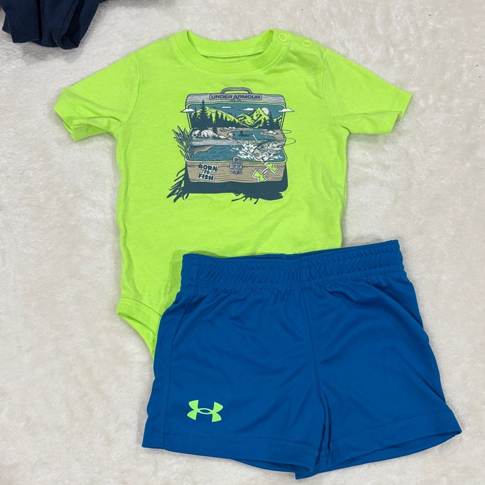 Under Armour Neon Green Baby Onesie